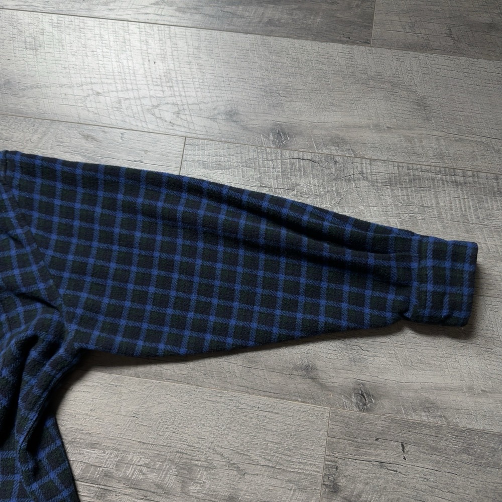 Vintage 90's Old Navy Men's Blue Plaid Italian Wool Blend Shirt Jacket Size 2XL - Picture 6 of 12